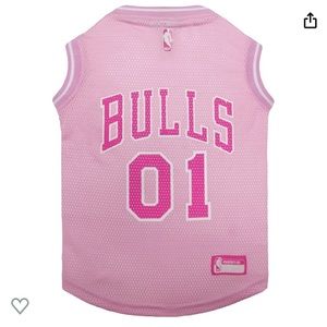 NWT NBA Chicago Bulls Basketball Dog Jersey Tank Pink XS
